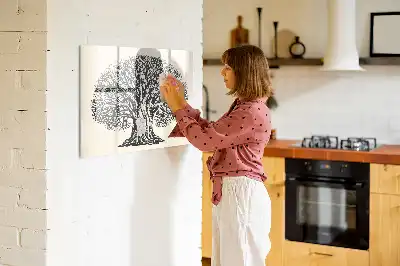 Magnetisk skrivetavle med motiv af naturens store træ