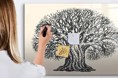 Magnetisk skrivetavle med motiv af naturens store træ