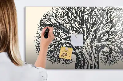 Magnetisk skrivetavle med motiv af naturens store træ