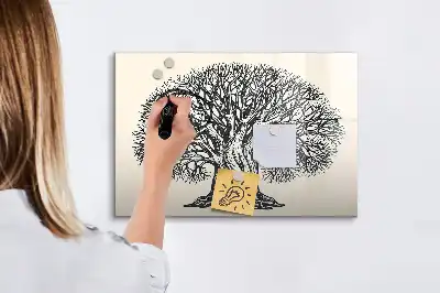 Magnetisk skrivetavle med motiv af naturens store træ