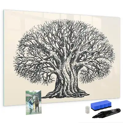 Magnetisk skrivetavle med motiv af naturens store træ