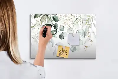 Magnetisk skrivetavle med motiv af hængende planter