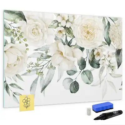 Magnetisk tegnetavle med blomstermotiv