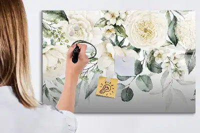 Magnetisk tegnetavle med blomstermotiv