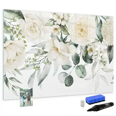 Magnetisk tegnetavle med blomstermotiv