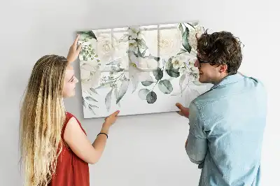 Magnetisk tegnetavle med blomstermotiv