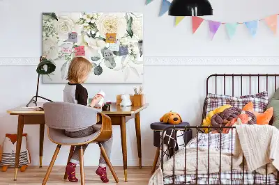 Magnetisk tegnetavle med blomstermotiv