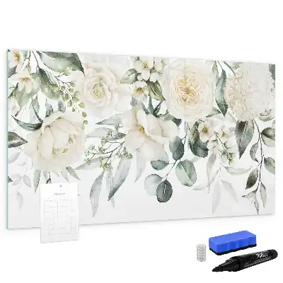 Magnetisk tegnetavle med blomstermotiv