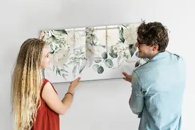 Magnetisk tegnetavle med blomstermotiv