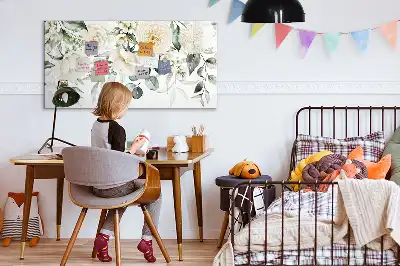 Magnetisk tegnetavle med blomstermotiv