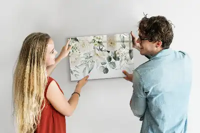 Magnetisk tegnetavle med blomstermotiv