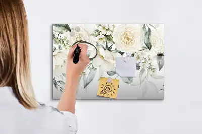 Magnetisk tegnetavle med blomstermotiv