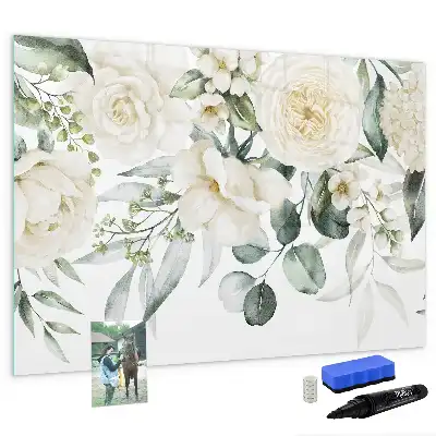 Magnetisk tegnetavle med blomstermotiv