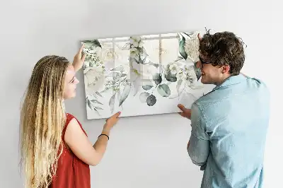 Magnetisk tegnetavle med blomstermotiv