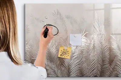 Magnetisk skrivetavle med motiv af eksotiske blade