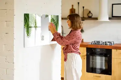 Magnetisk tegnetavle med motiv af palmeblade