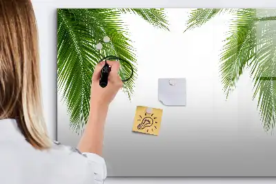 Magnetisk tegnetavle med motiv af palmeblade