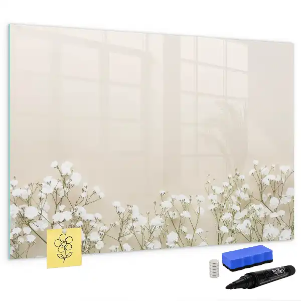 Magnetisk skrivetavle med blomstrende blomstermotiv