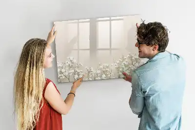 Magnetisk skrivetavle med blomstrende blomstermotiv