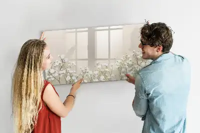 Magnetisk skrivetavle med blomstrende blomstermotiv