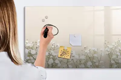 Magnetisk skrivetavle med blomstrende blomstermotiv