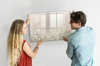 Magnetisk skrivetavle med blomstrende blomstermotiv