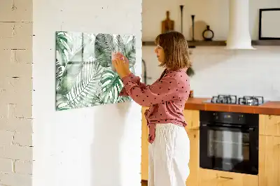 Magnetisk tegnetavle med motiv af planteblade