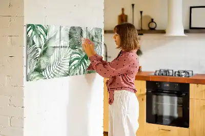Magnetisk tegnetavle med motiv af planteblade