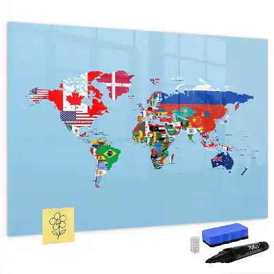 Magnetisk skrivetavle med flagmotiv
