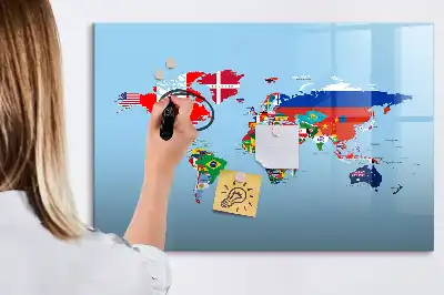 Magnetisk skrivetavle med flagmotiv