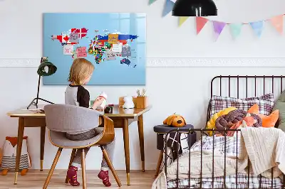 Magnetisk skrivetavle med flagmotiv