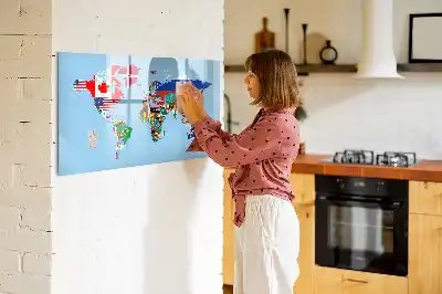 Magnetisk skrivetavle med flagmotiv