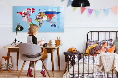Magnetisk skrivetavle med flagmotiv