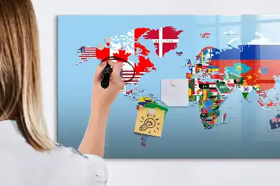 Magnetisk skrivetavle med flagmotiv