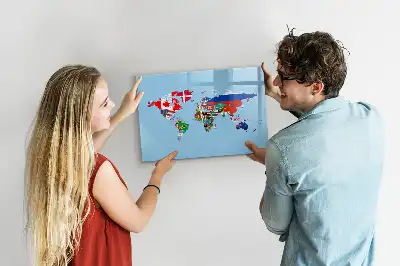 Magnetisk skrivetavle med flagmotiv