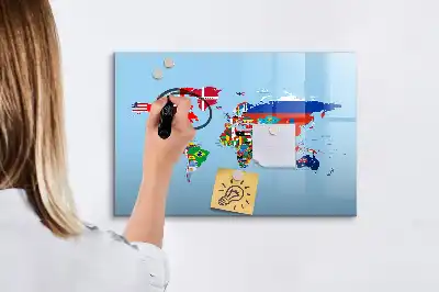 Magnetisk skrivetavle med flagmotiv