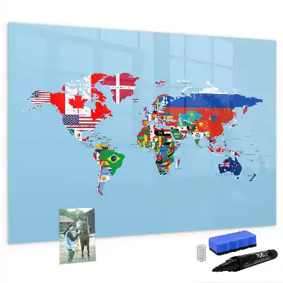 Magnetisk skrivetavle med flagmotiv