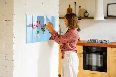 Magnetisk skrivetavle med flagmotiv