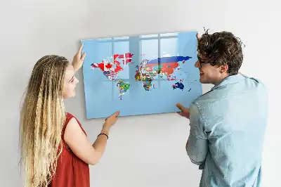 Magnetisk skrivetavle med flagmotiv