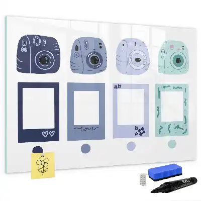 Magnetisk tegnetavle med rammer i polaroidstil