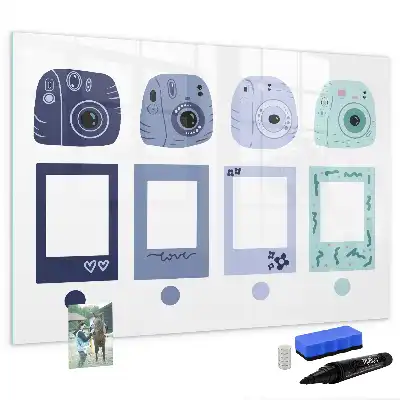 Magnetisk tegnetavle med rammer i polaroidstil