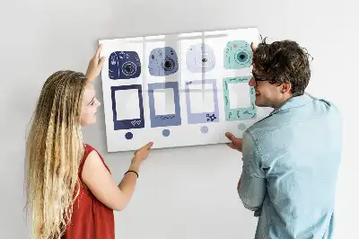 Magnetisk tegnetavle med rammer i polaroidstil