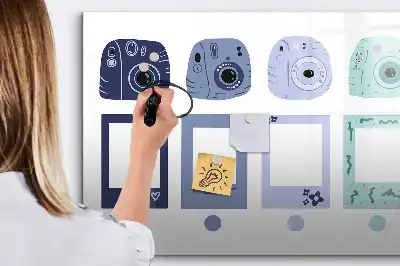 Magnetisk tegnetavle med rammer i polaroidstil