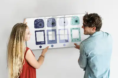 Magnetisk tegnetavle med rammer i polaroidstil