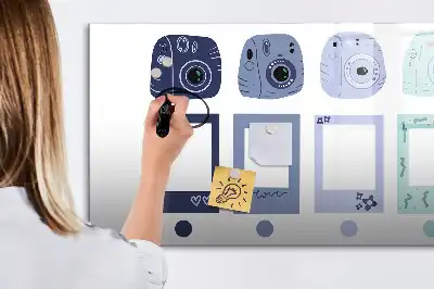 Magnetisk tegnetavle med rammer i polaroidstil