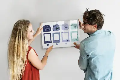 Magnetisk tegnetavle med rammer i polaroidstil