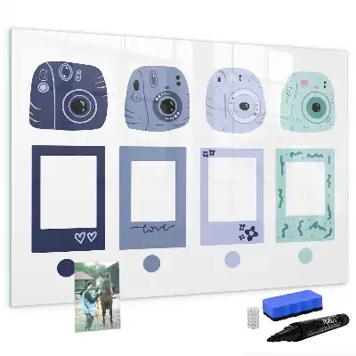 Magnetisk tegnetavle med rammer i polaroidstil