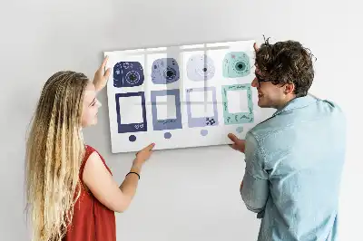 Magnetisk tegnetavle med rammer i polaroidstil
