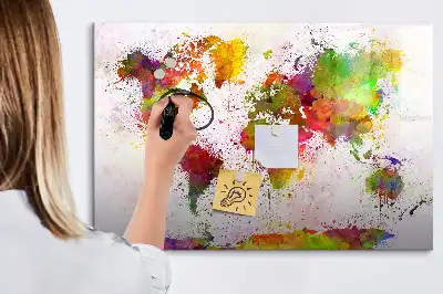 Magnetisk tegnetavle verdenskort med akvareldesign