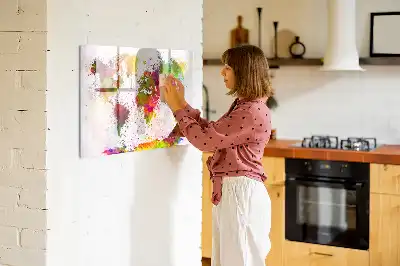 Magnetisk tegnetavle verdenskort med akvareldesign